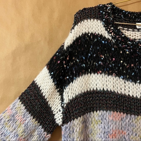 Heartloom Evereve Mariah Pullover Textured Stripe Oversized Knit Sweater Size S - Picture 5 of 12